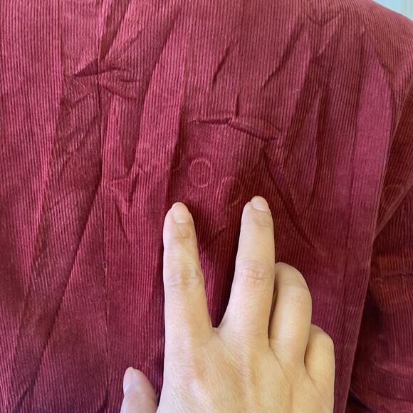 Talbots Woman 10 Fine Wale Corduroy Blazer Jacket Burgundy Red Academia Preppy - Picture 10 of 10